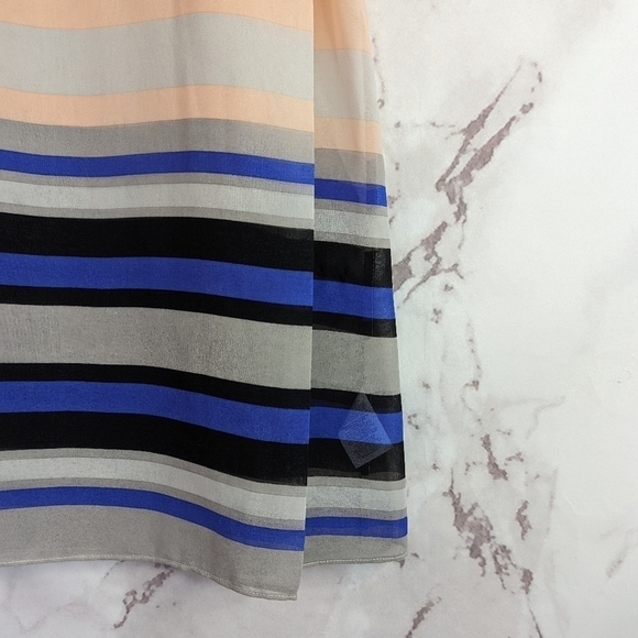 CAbi Tank Blouse Striped Pink Blue Layered 3275 V-Neck Summer - Picture 3 of 10